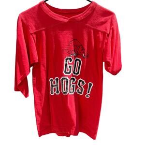 Arkansas Razorbacks Vintage 1970s Go Hogs red t-shirt Size Small